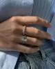 Кружевное кольцо с голубыми топазами