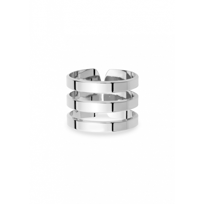 Кольцо Triple покрытое серебром