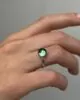 Кольцо-шарик S c зеленым кварцем