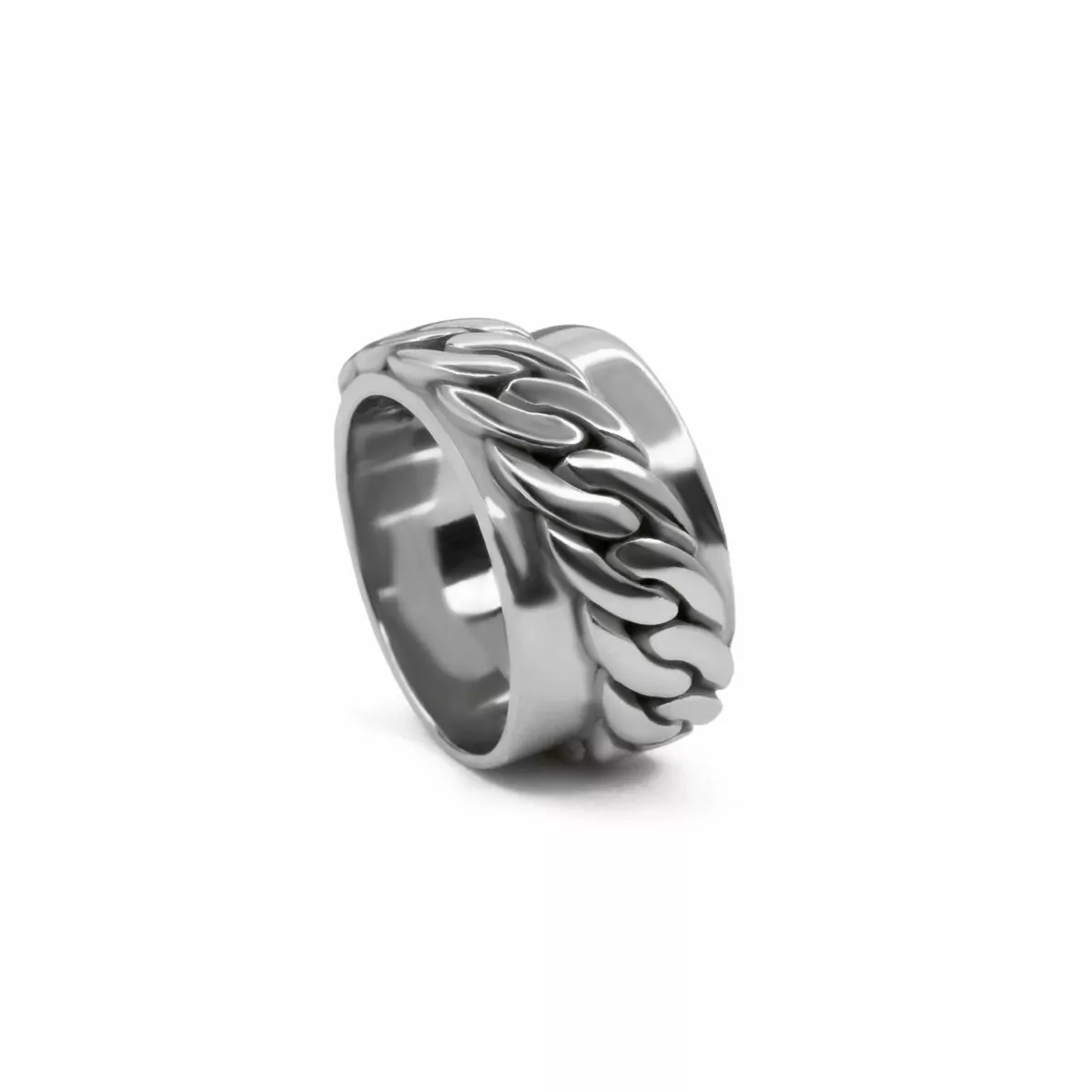 Серебряное кольцо с цепью Basic