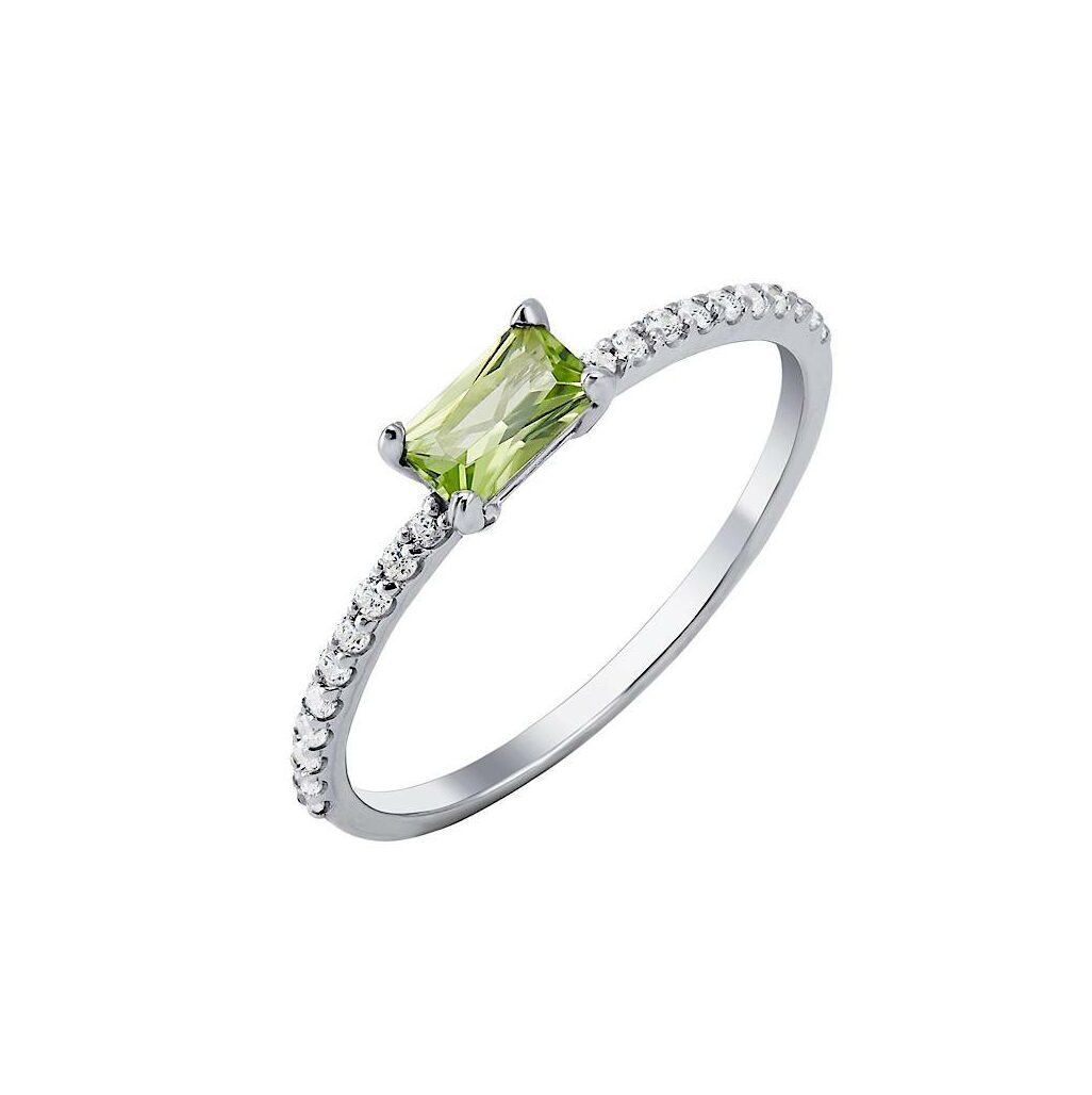 Серебряное кольцо Joli с зелёным хризолитом