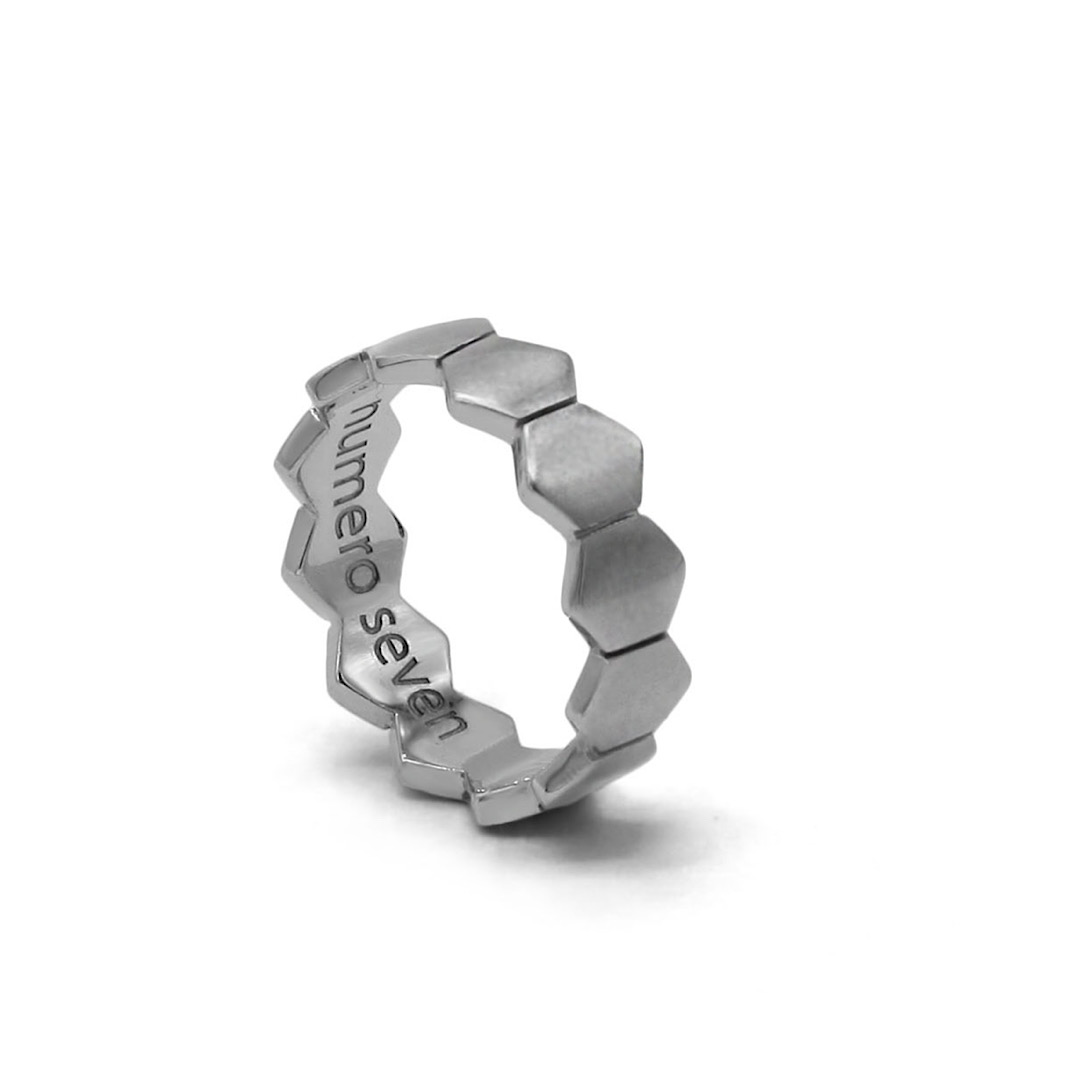 Кольцо Hexagon Матовое Серебро